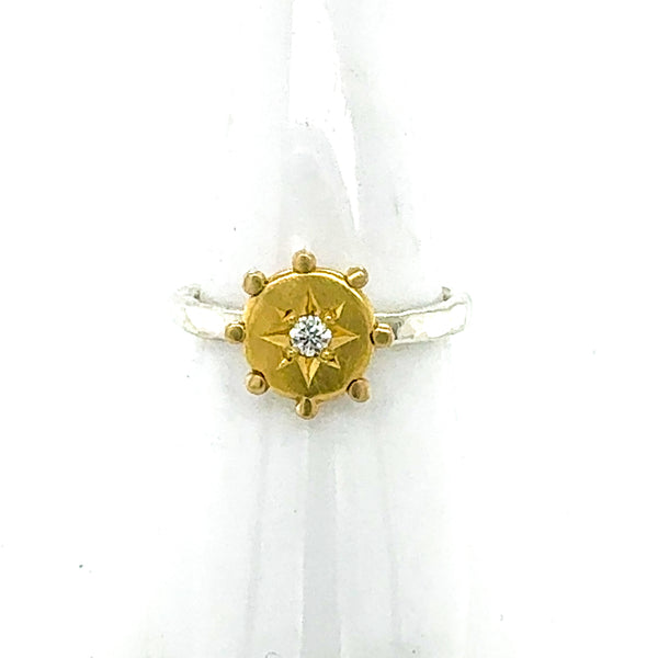 Diamond Starburst Celestial Stack Ring