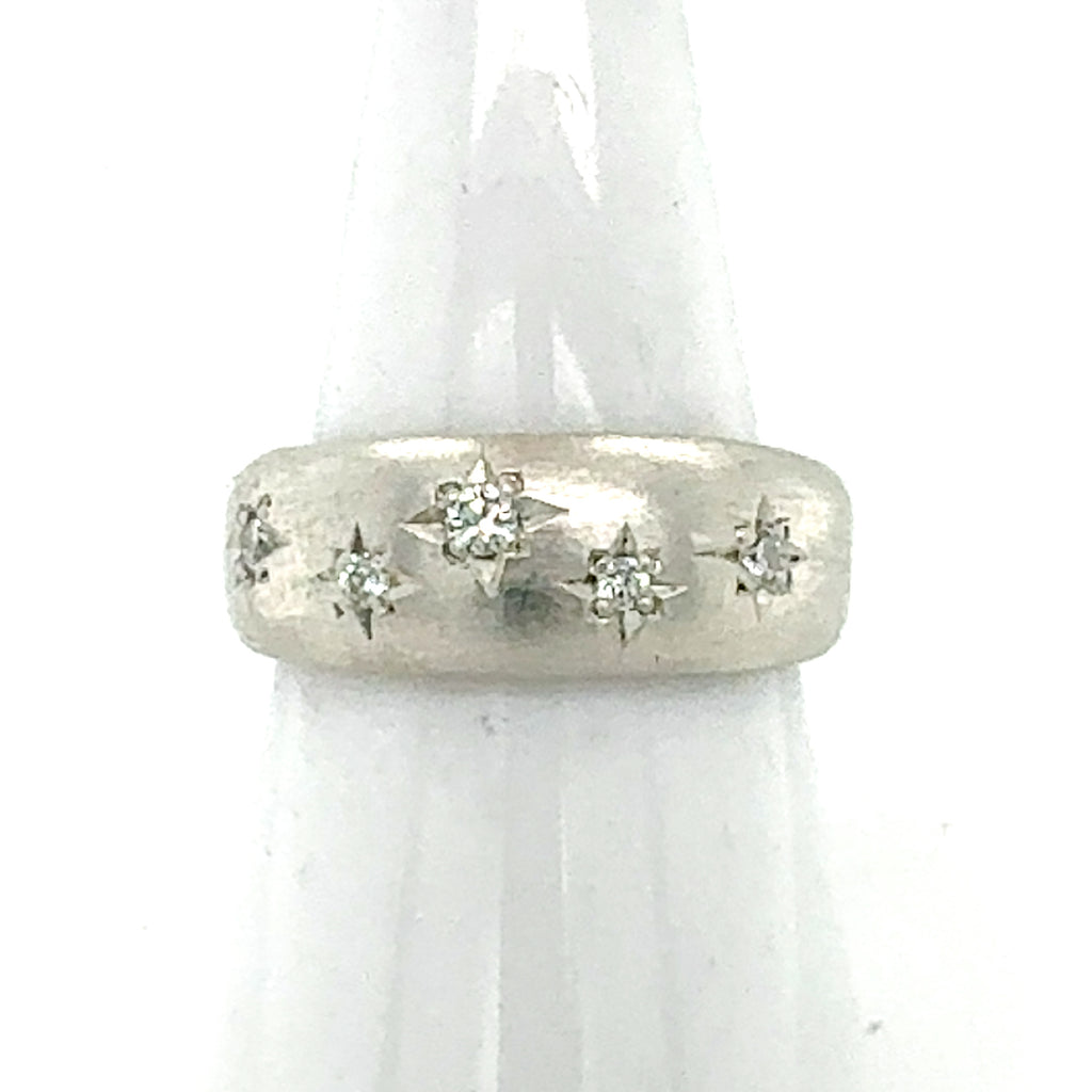 Diamond Celestial Starburst Dome Ring