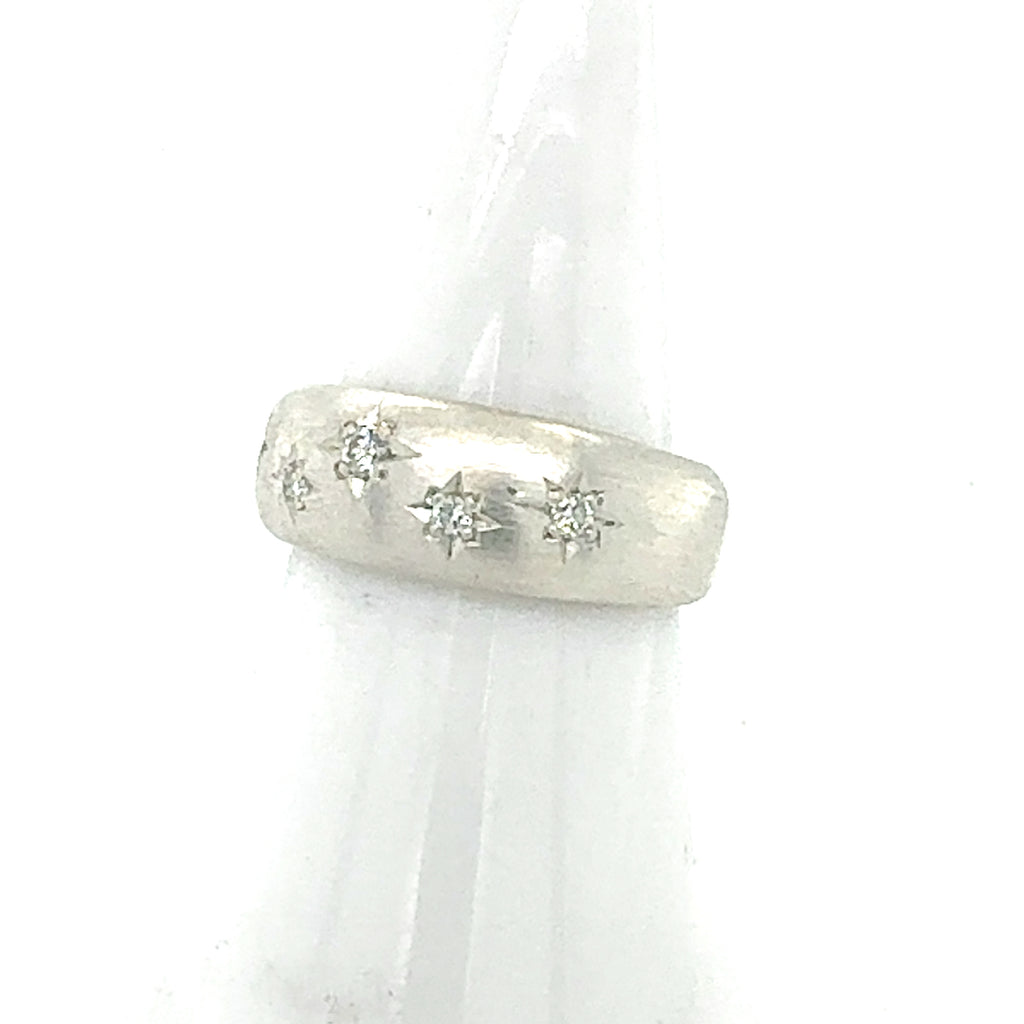 Diamond Celestial Starburst Dome Ring