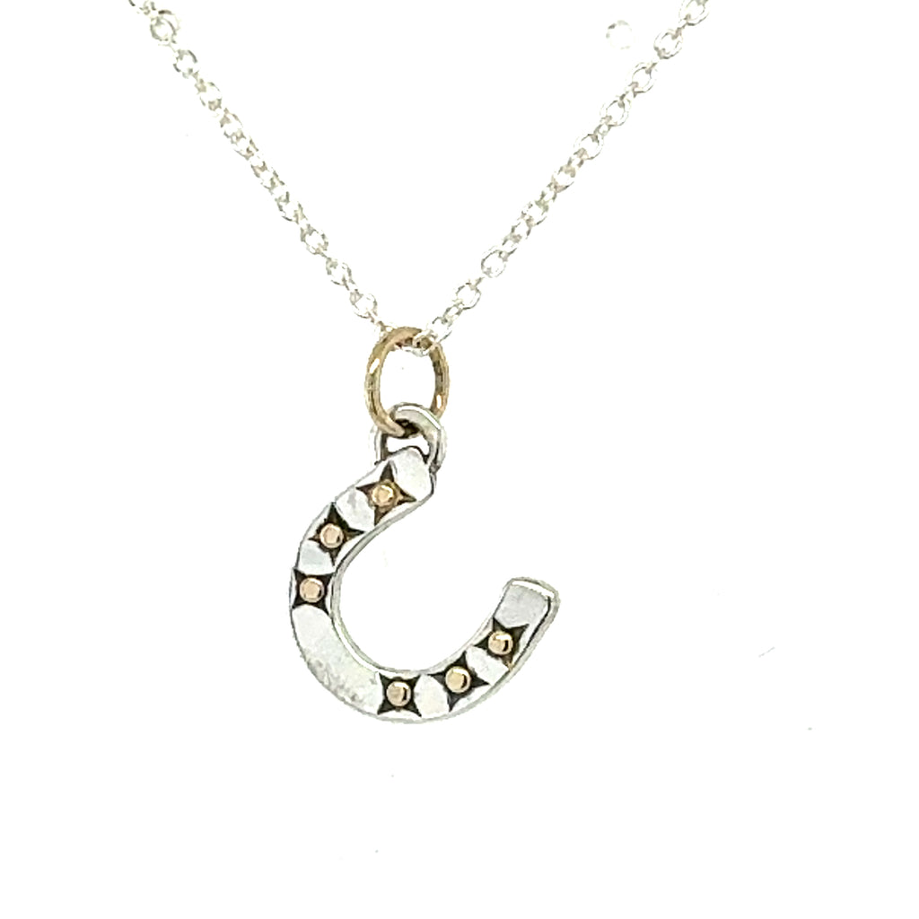Gold Star Horseshoe Pendant