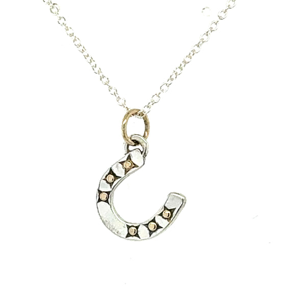 Gold Star Horseshoe Pendant