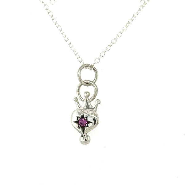 Pink Sapphire Royal Heart Pendant