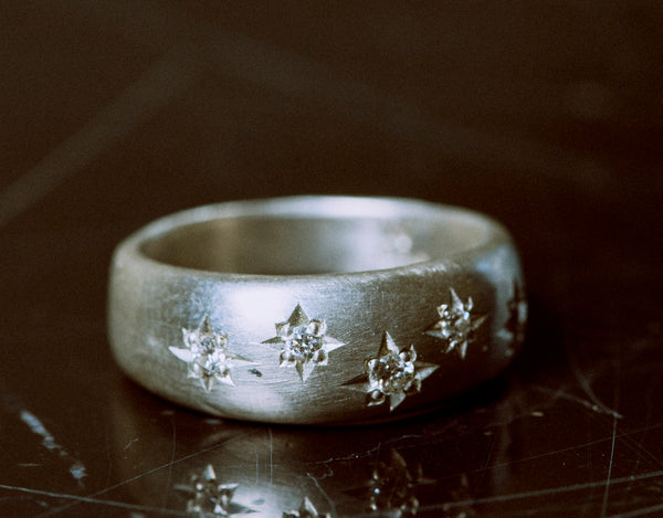 Diamond Celestial Starburst Dome Ring