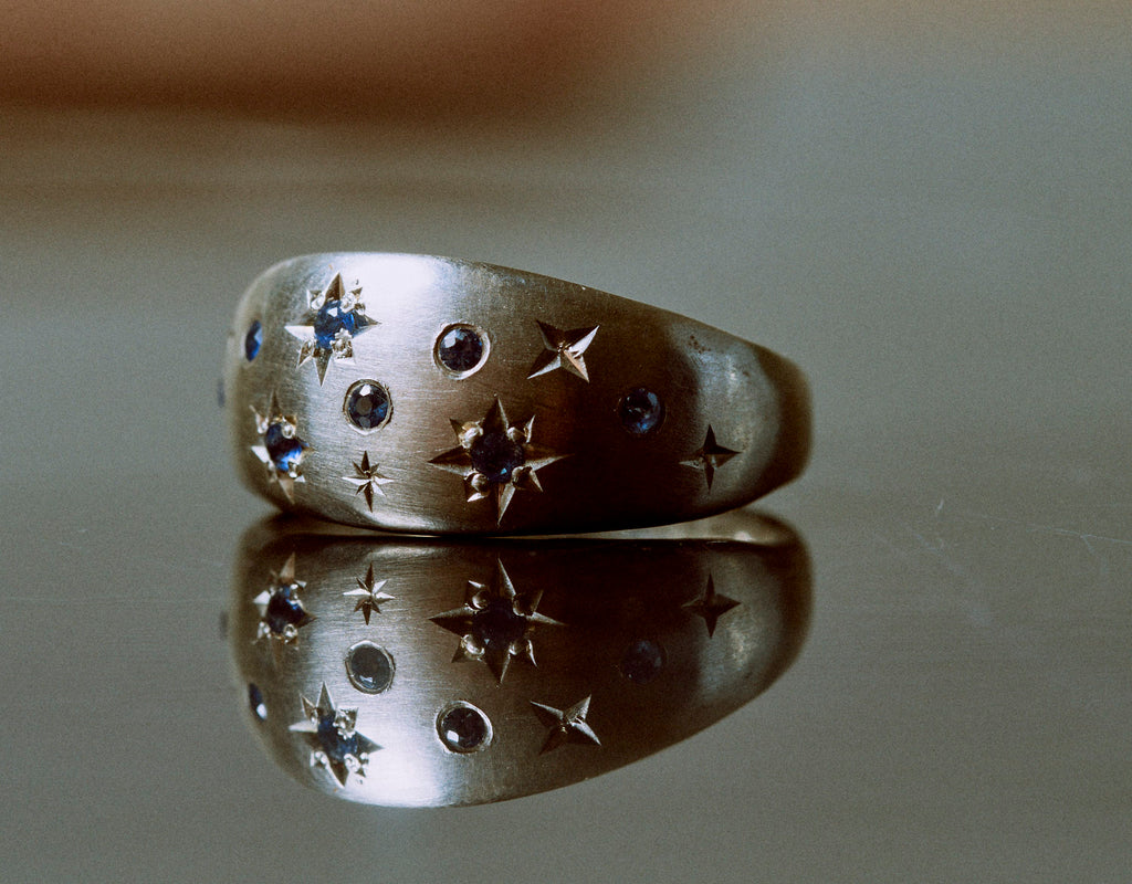 Blue Sapphire Celestial Dome Ring