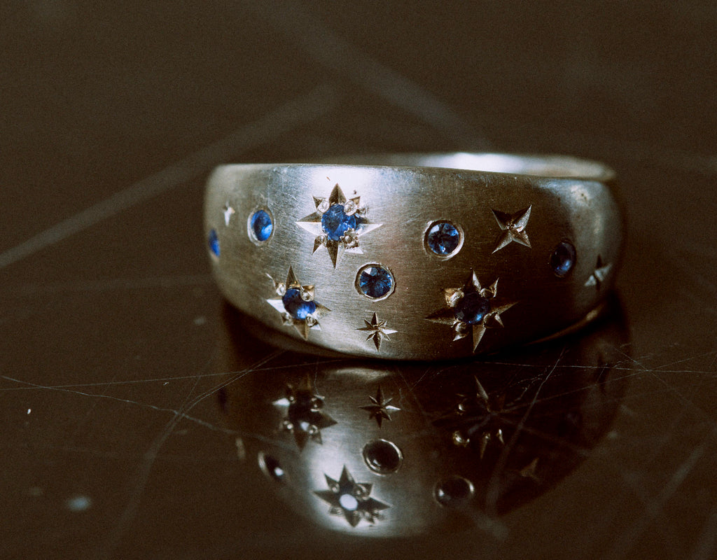 Blue Sapphire Celestial Dome Ring