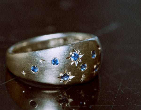 Blue Sapphire Celestial Dome Ring