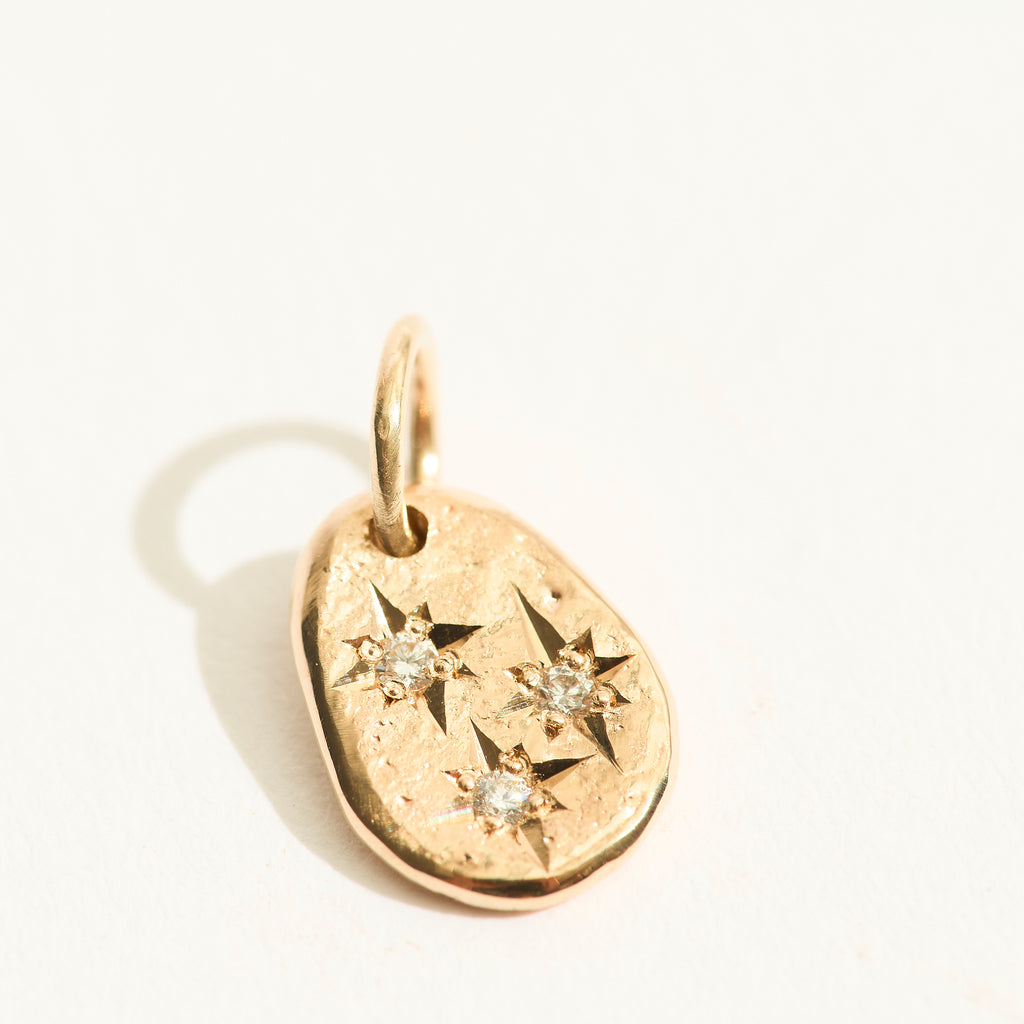 Organic 14k starburst charm