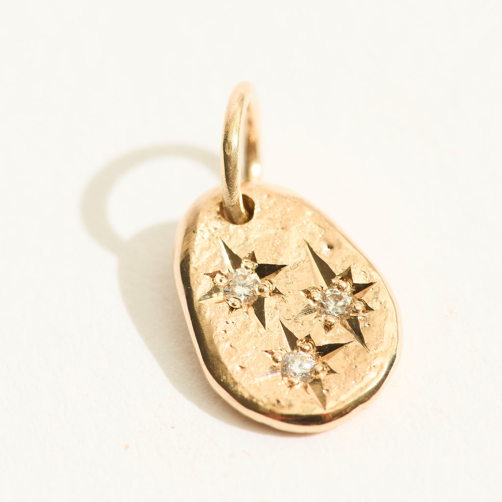 Organic 14k starburst charm