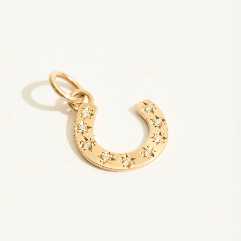 14k Diamond Starburst Horseshoe