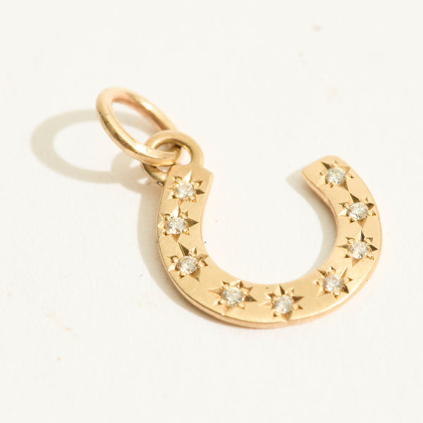 14k Diamond Starburst Horseshoe