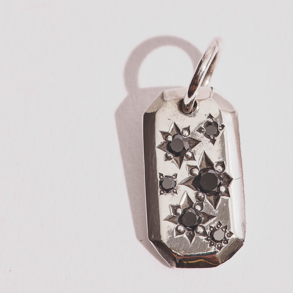 Black diamond Tag Pendant