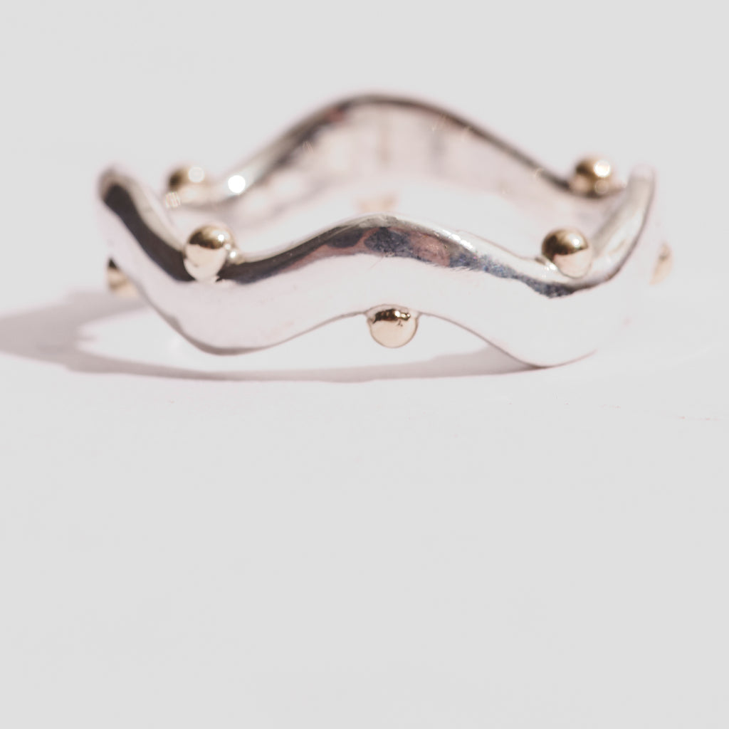 Two tone Crown Wave ring