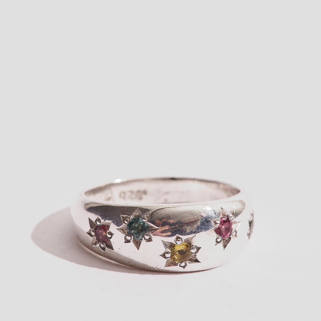 Tourmaline Starburst Dome Ring
