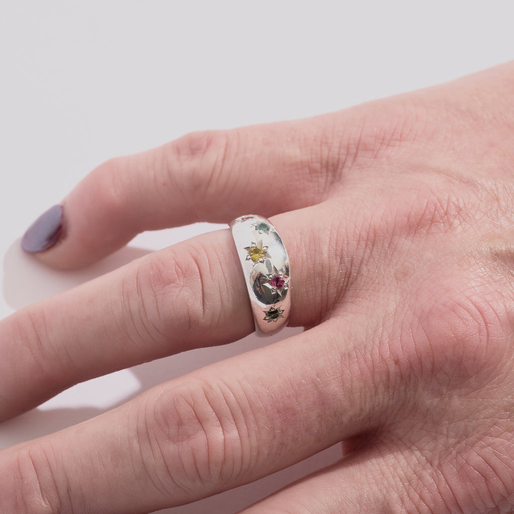 Tourmaline Starburst Dome Ring