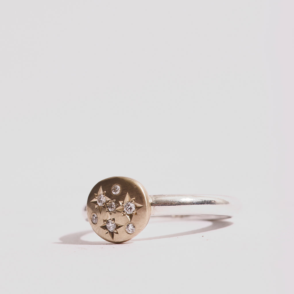 Small Starburst Pebble Ring