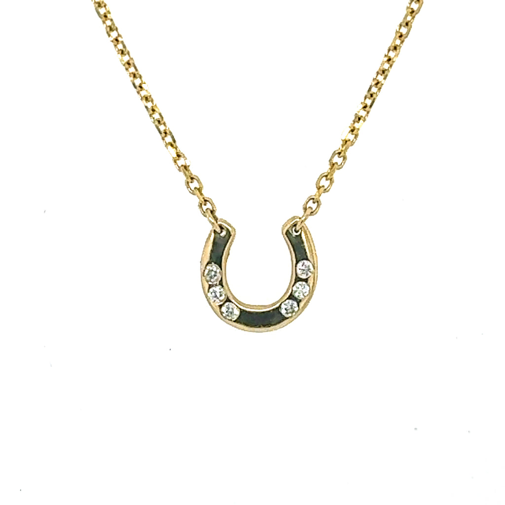 14k Diamond Horseshoe Necklace