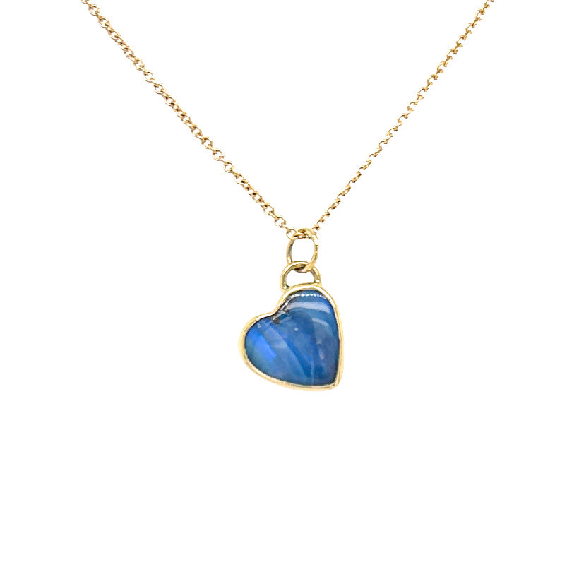 Boulder Opal Heart and Star Necklace