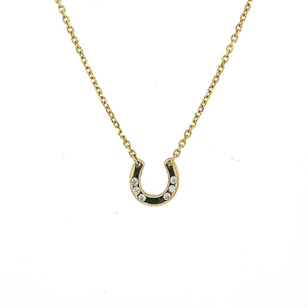 14k Diamond Horseshoe Necklace