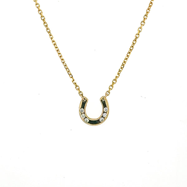 14k Diamond Horseshoe Necklace