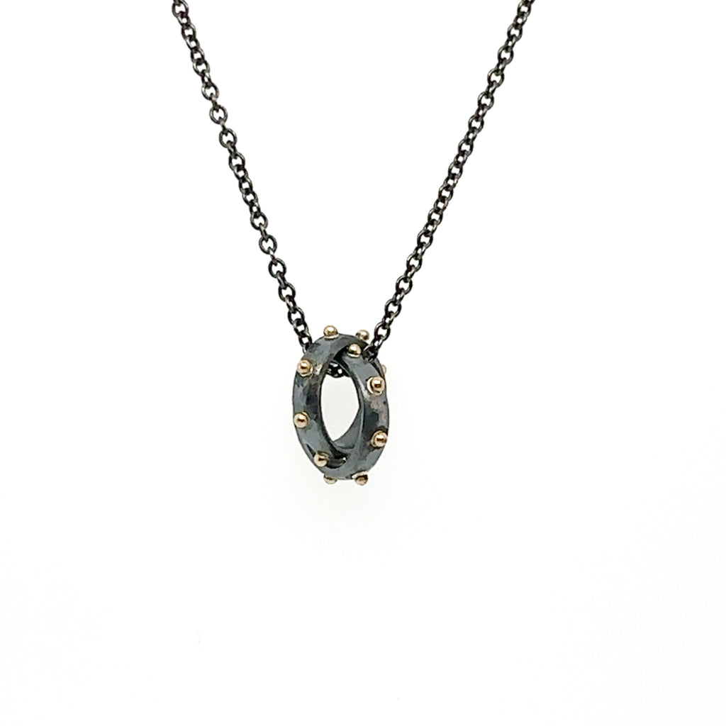 Midnight Linked Circle Pendant