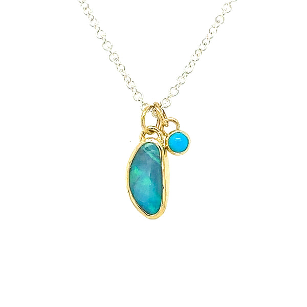 Ocean Boulder Opal with Turquoise
