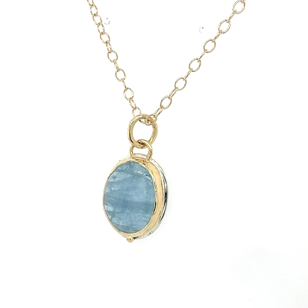 Glacier Aquamarine Oval Pendant