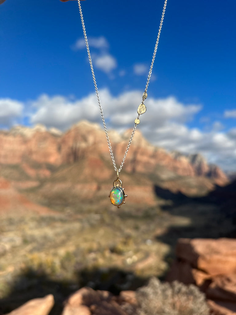 Ethiopian Opal Sunrise Necklace