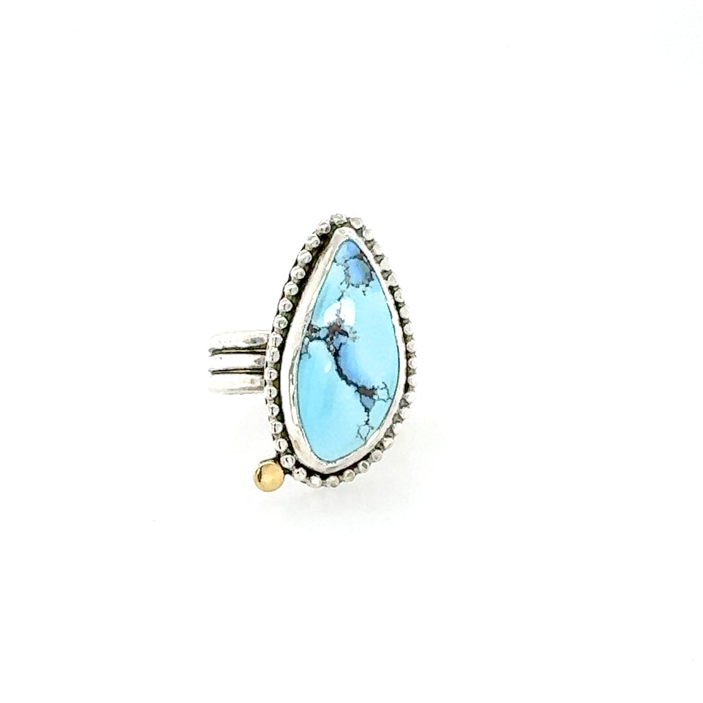 Large Golden Hills Turquoise Asymmetrical Ring