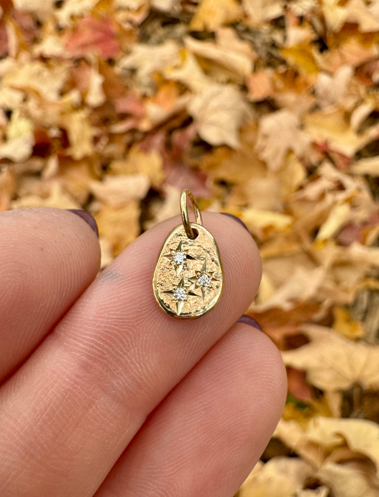 Organic 14k starburst charm