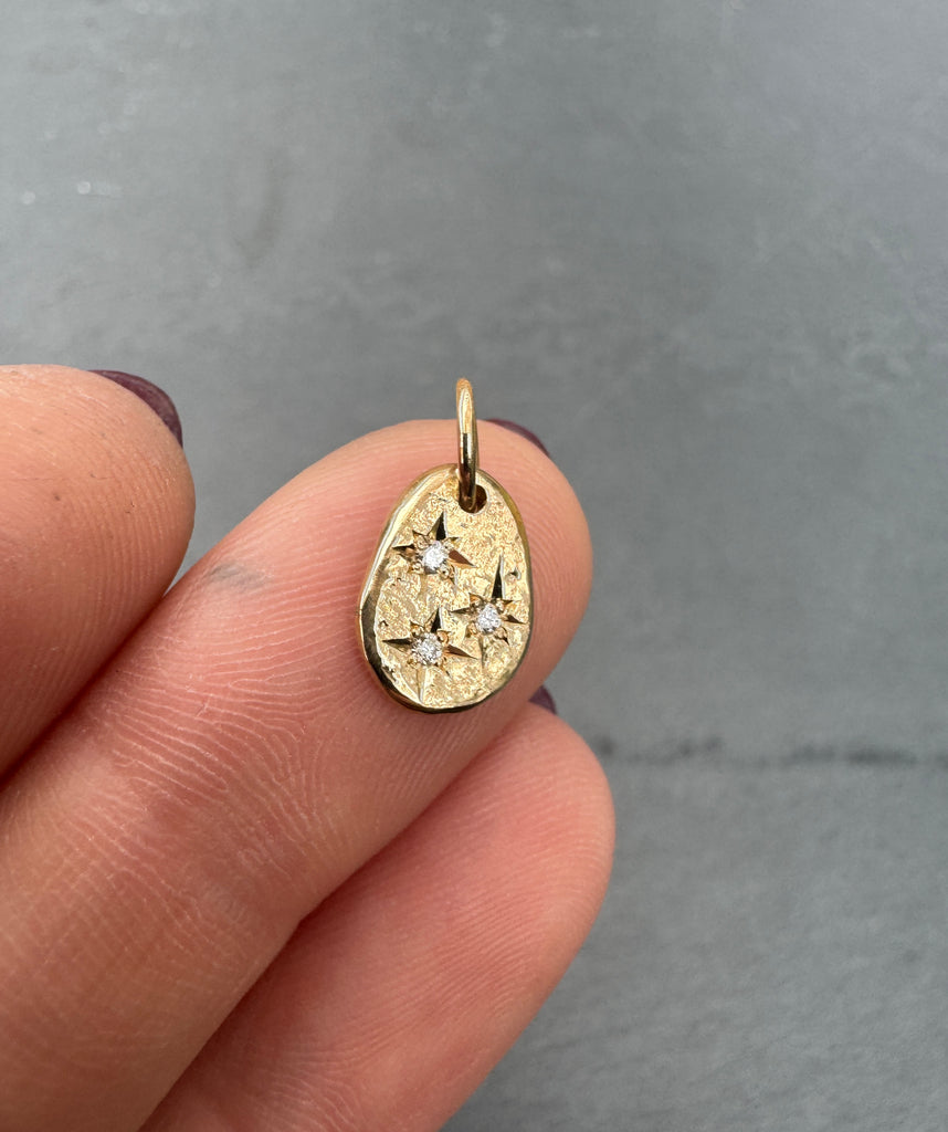 Organic 14k starburst charm