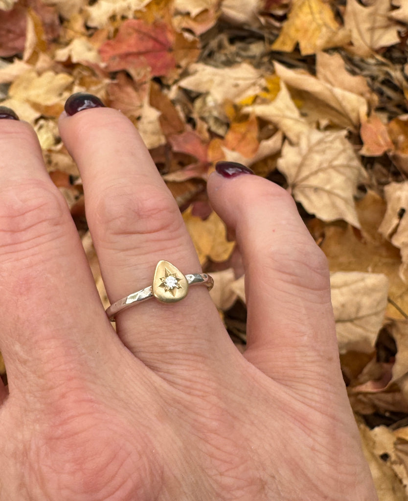 Teardrop Diamond Stack Ring
