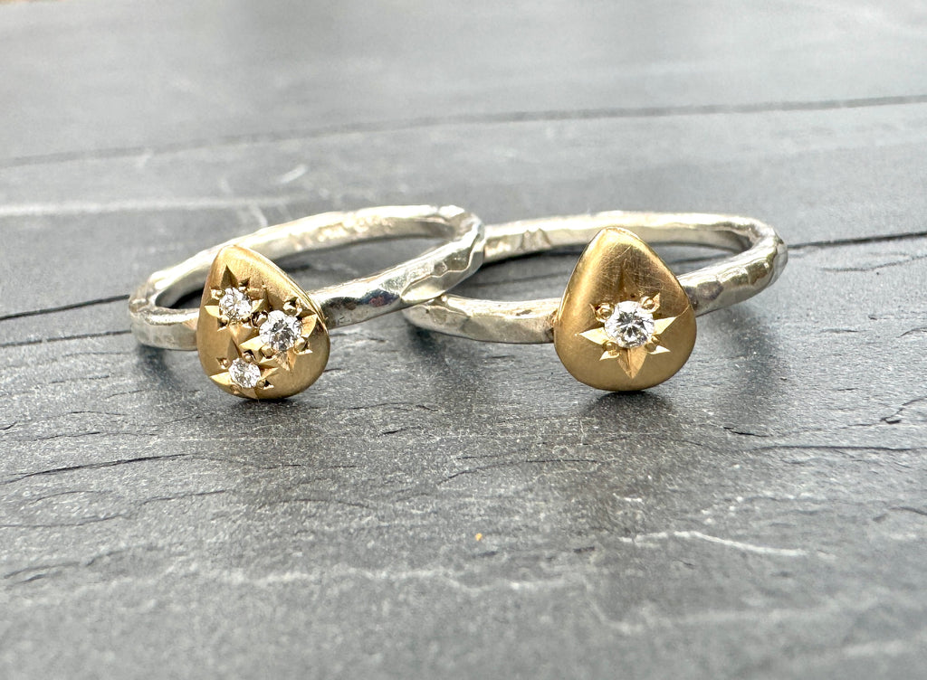 Teardrop Diamond Stack Ring