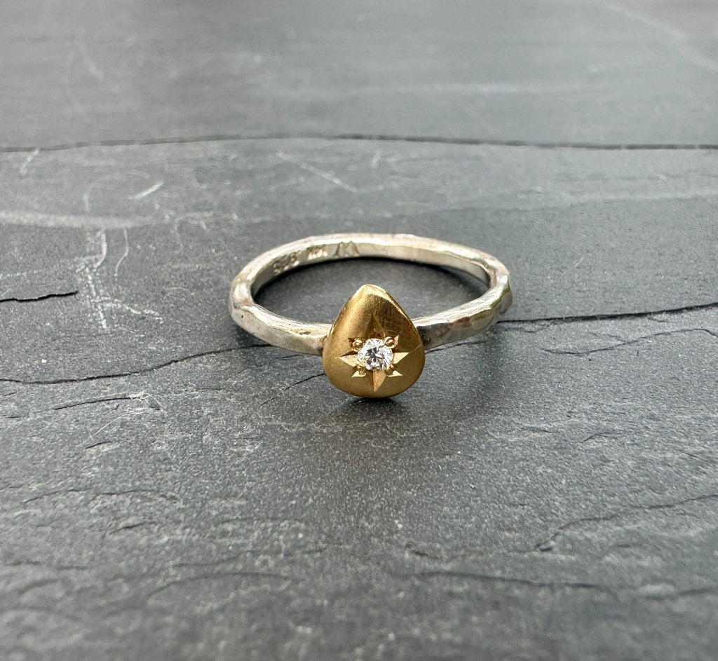 Teardrop Diamond Stack Ring