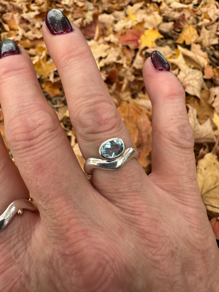 Aquamarine Wave Ring