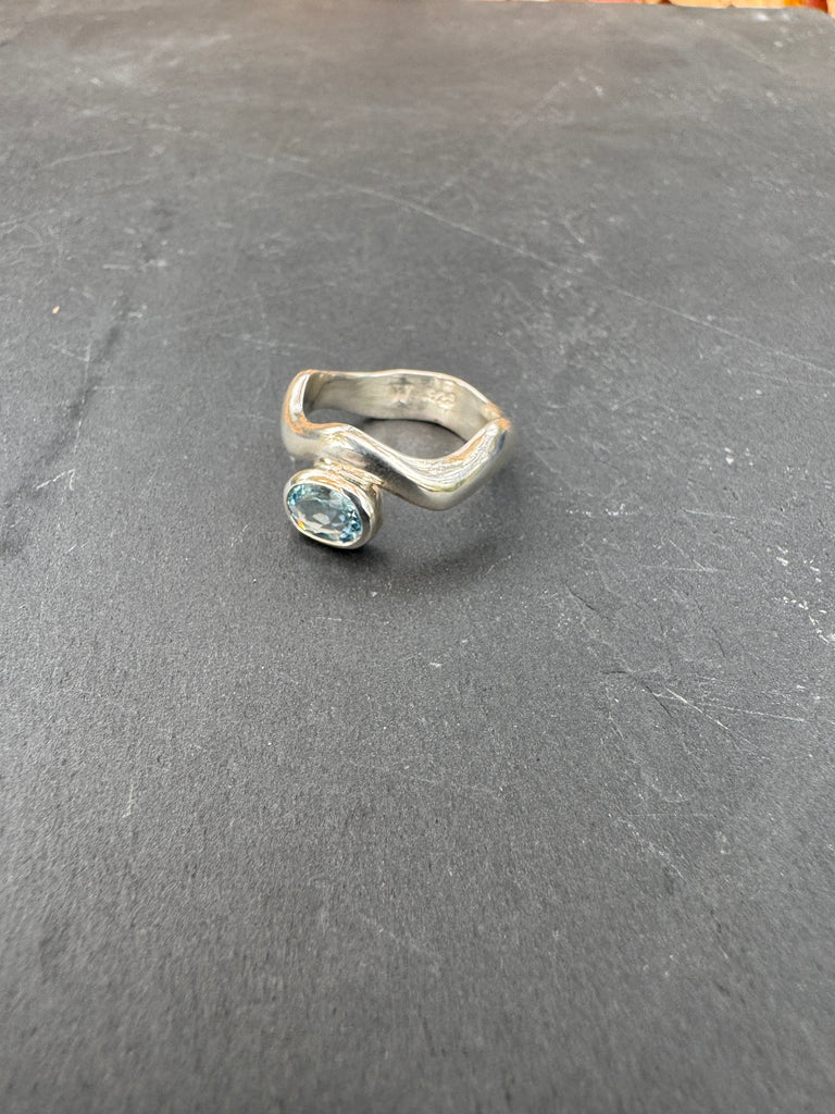 Aquamarine Wave Ring