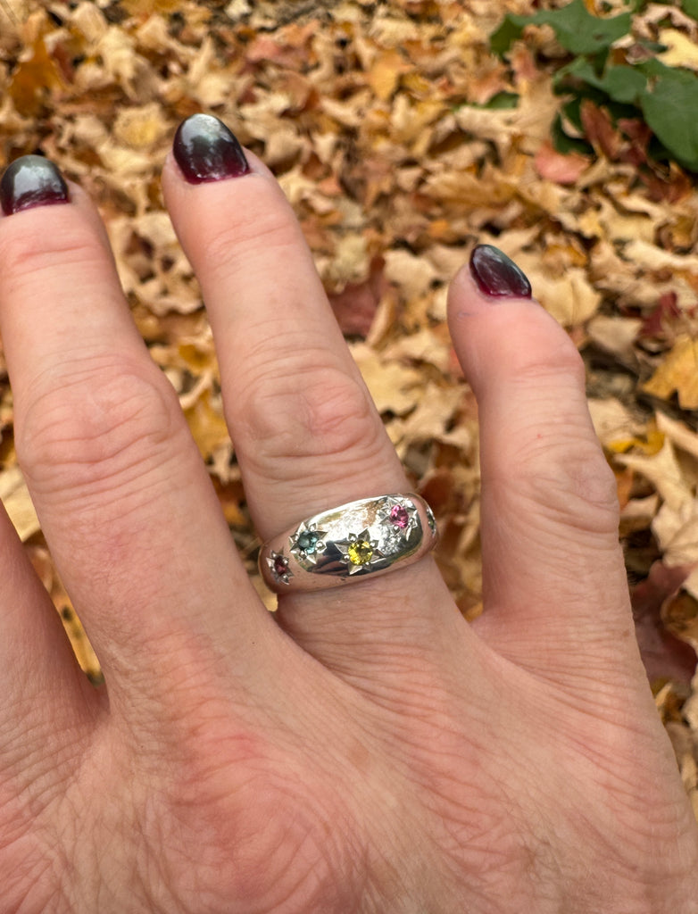 Tourmaline Starburst Dome Ring