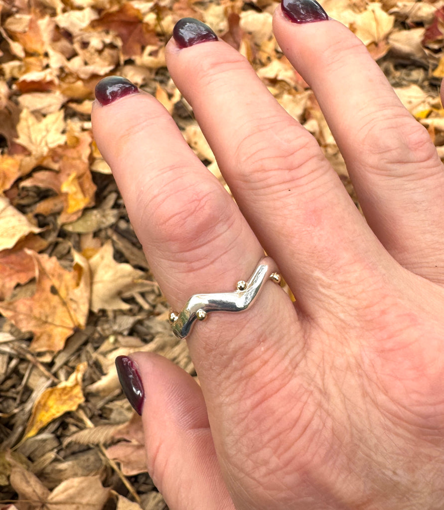 Two tone Crown Wave ring