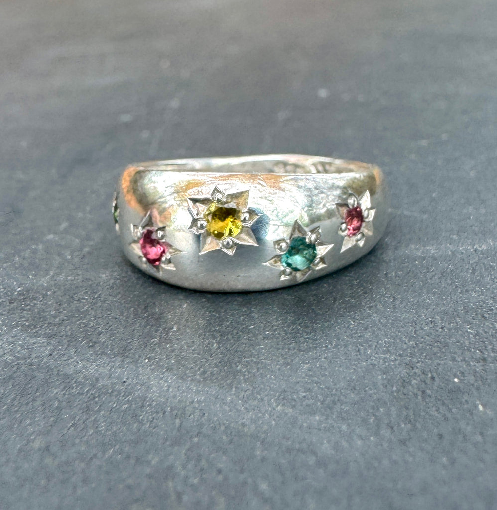 Tourmaline Starburst Dome Ring