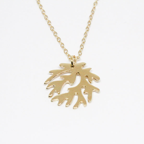 Yellow Gold Coral Logo Necklace