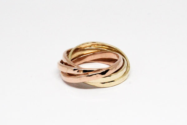 Golden 5 Band Rolling Ring