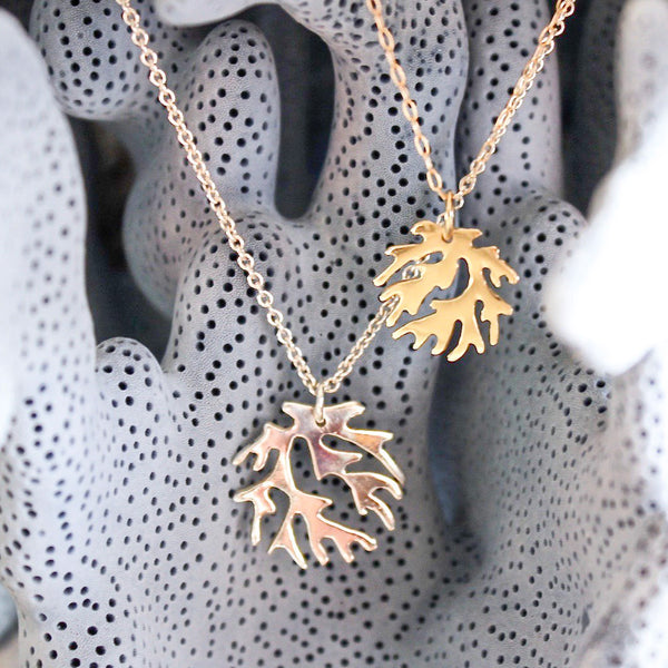 Yellow Gold Coral Logo Necklace