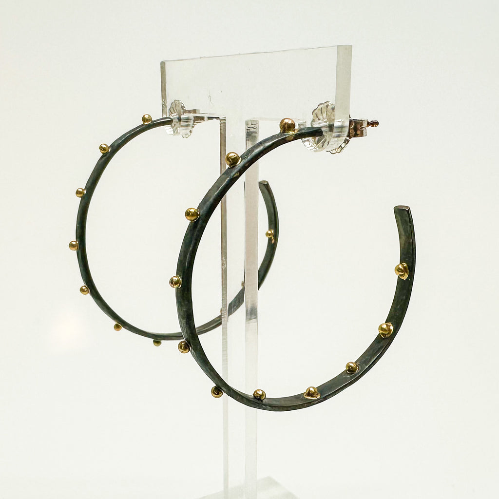 Black and Gold Inside Out Hoops