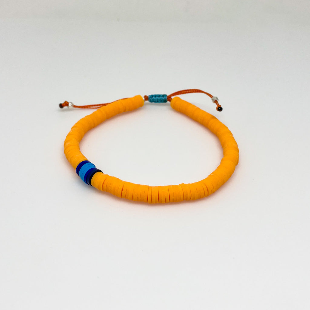 Orange and Blue Vinyl Bracelet