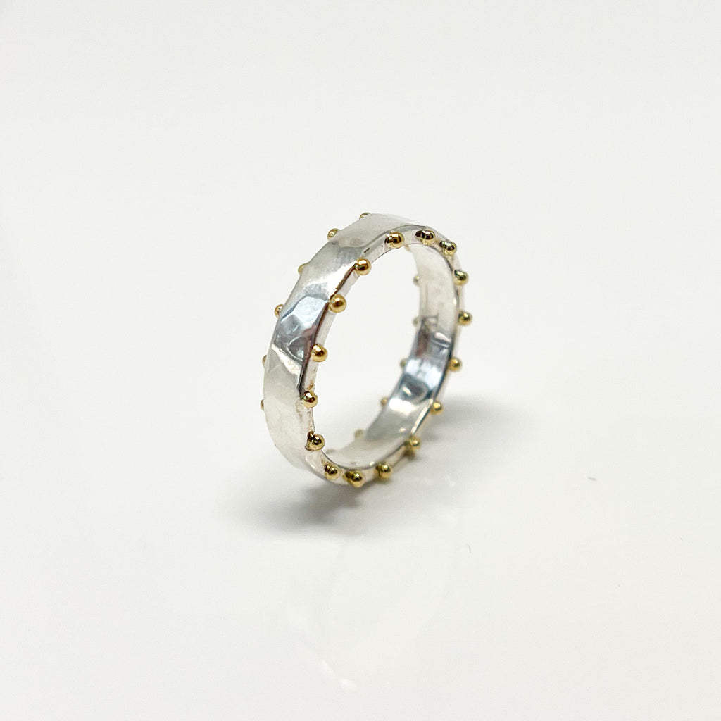Beach Bauble Band Silver and 18k Gold Ring