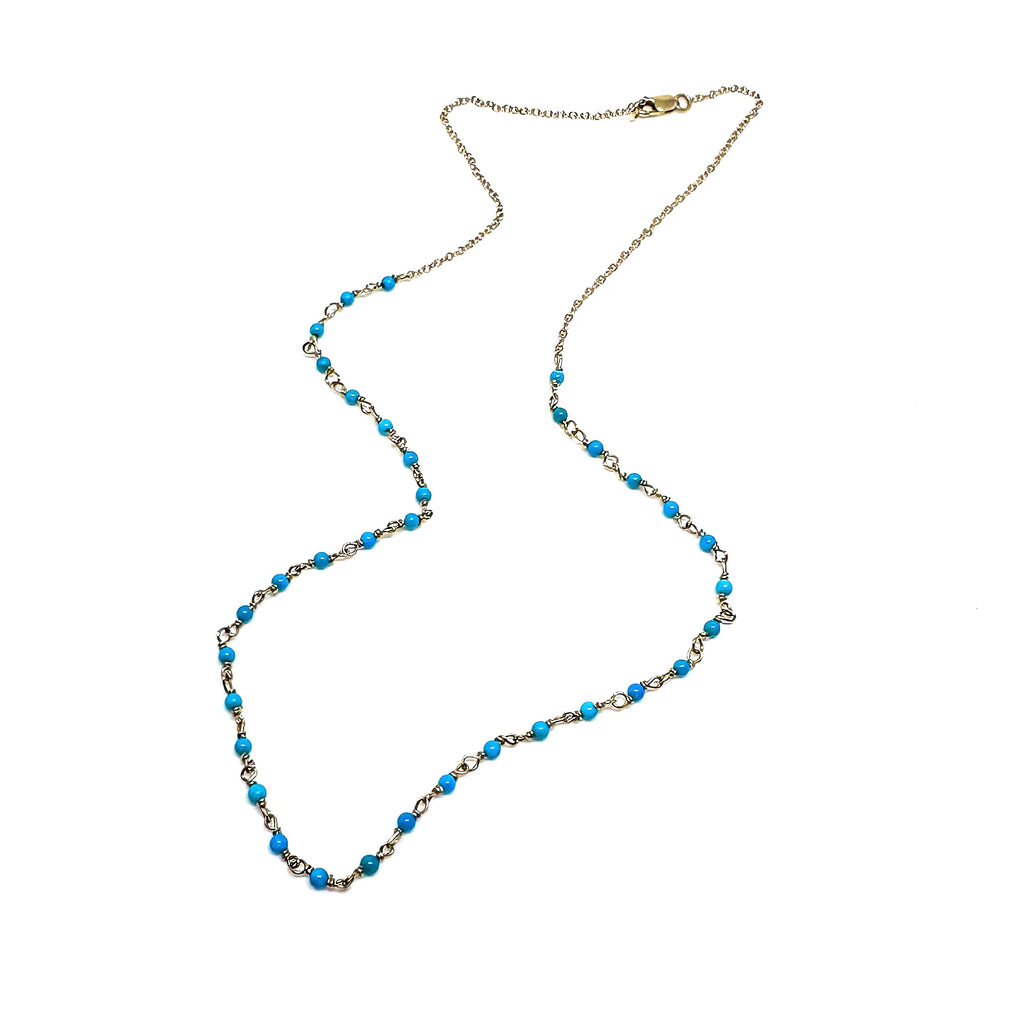 Sleeping Beauty Turquoise Gold Chain Necklace