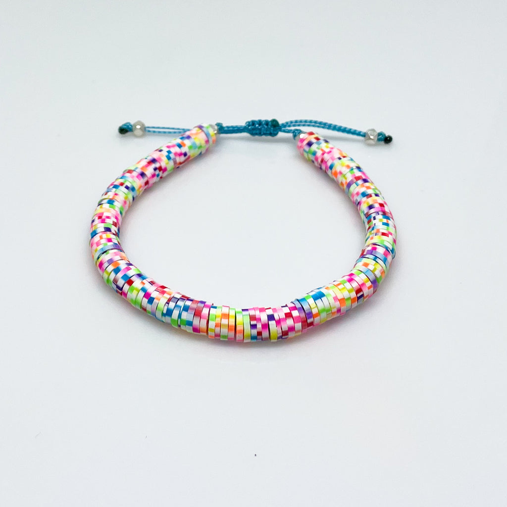 Rainbow Confetti Vinyl Bracelet