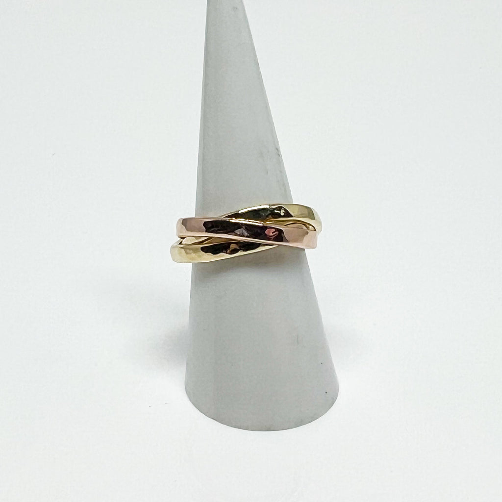14k Yellow and Rose Gold Trinity Rings