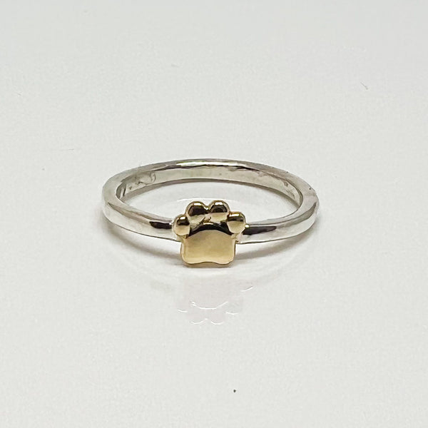Paw Print Ring-Silver and Gold