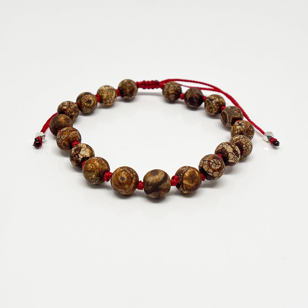 8mm Natural Tibetan Bead Bracelet