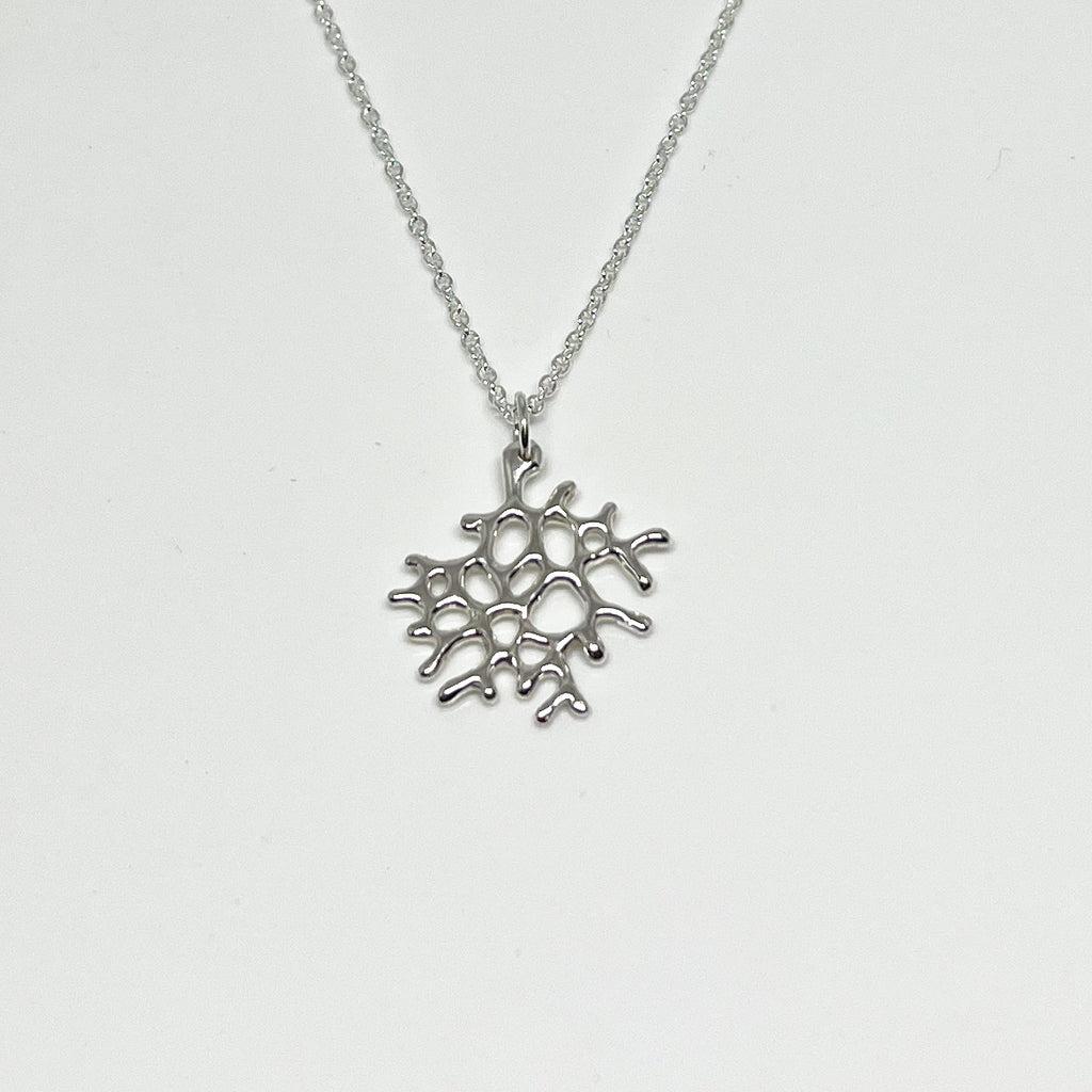 Small Sterling Silver Freeform Sea Fan Necklace
